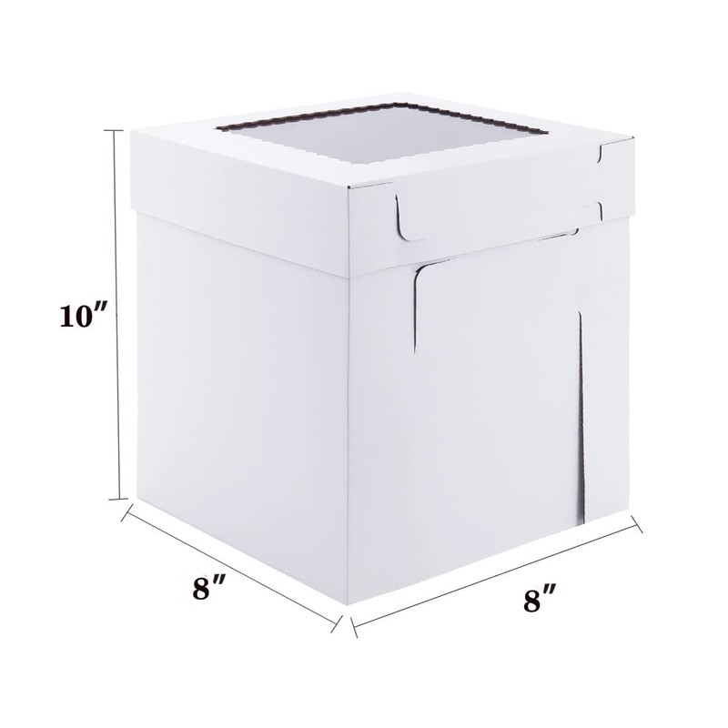 Tall Cake Boxes for Tier Cakes,8X8X10 Inch [4Pack ] Thick Sturdy Cake Box wit... gallery