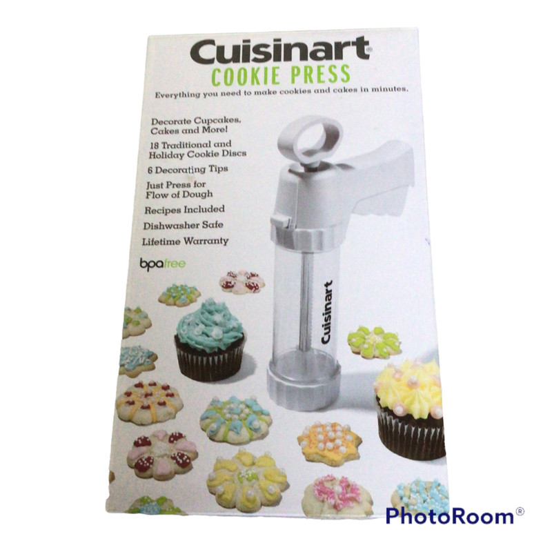 Cuisinart Manual White Cookie Press 18 Discs and 6 Decorating Tips for cupcakes gallery