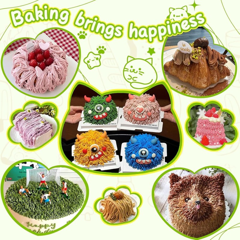 Cake Decorating Tips Set Grass Piping Tips 3pcs Stainless Steel for Cupcakes ... gallery
