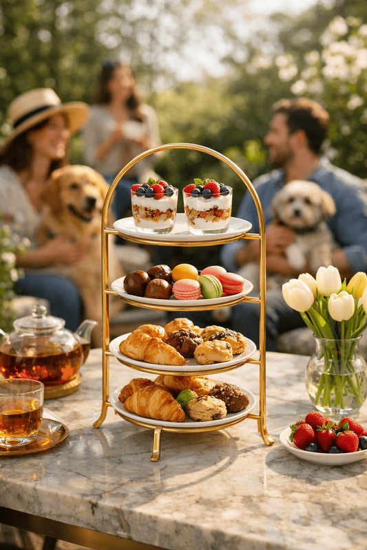 Gold 3 Tier Arch Stand | Tiered Cake Stand Frame | Gold Metal Display Stand | gallery