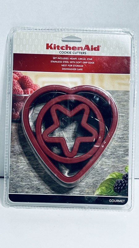 🔥 Kitchen Aid Cookie Cutters New Heart Circle Star