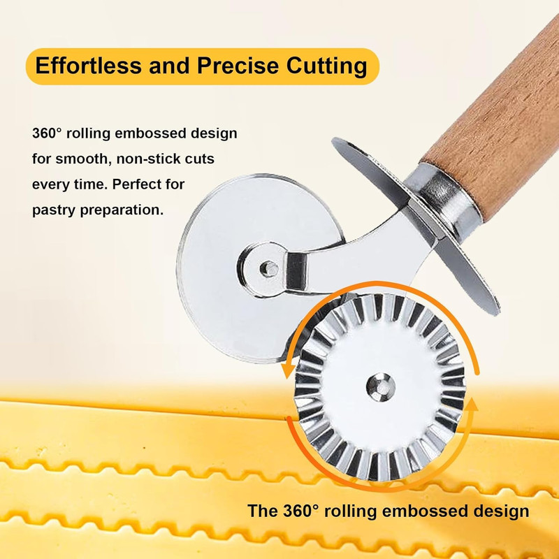 Pastry Double Cutter Wheel,Dual-Head Baking Tool for Home and Kitchen Use,Raviol gallery