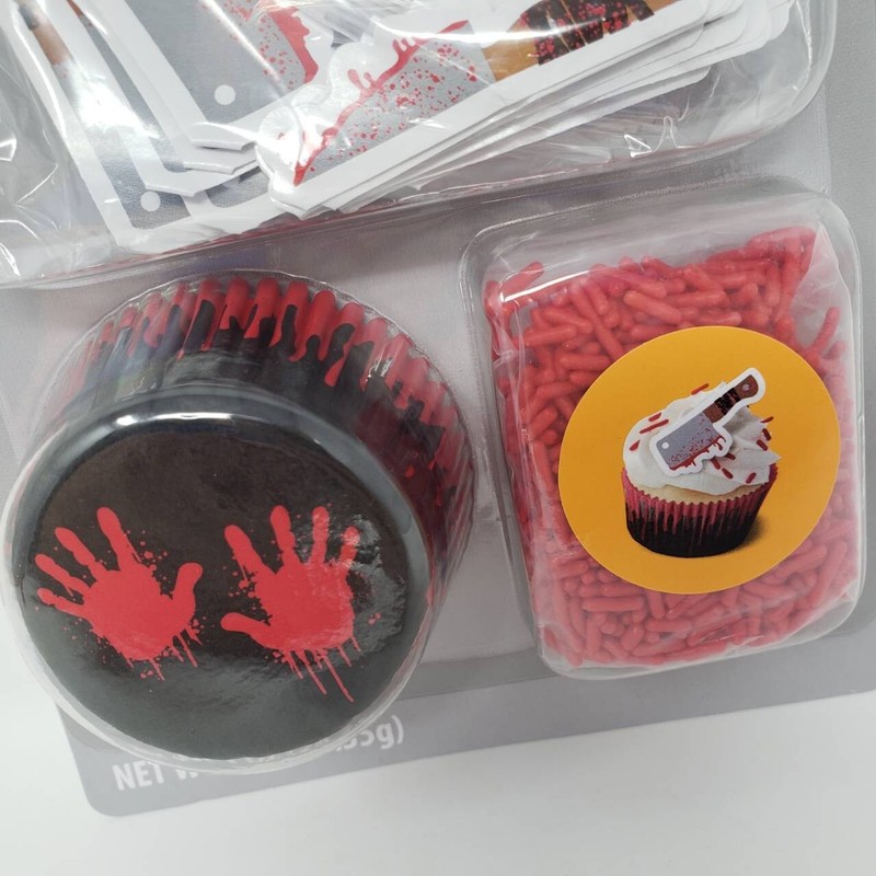 Halloween Cupcake Decorating Kit Great for Theme Parties Bloody Handprints gallery