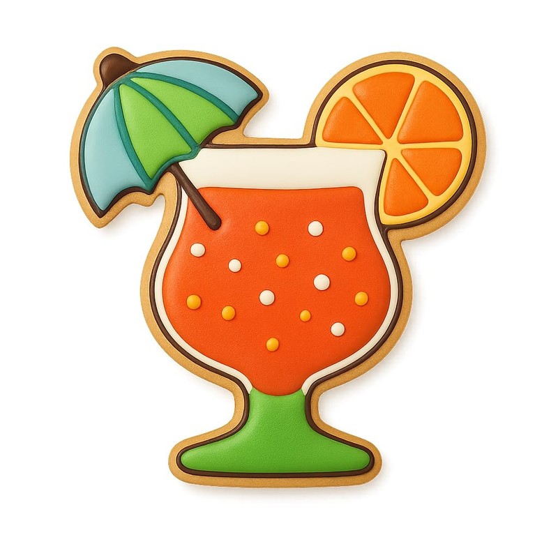 Tropical Cocktail Glass Cookie Cutter & Stamp 4x3.78" for Fondant Baking Clay gallery