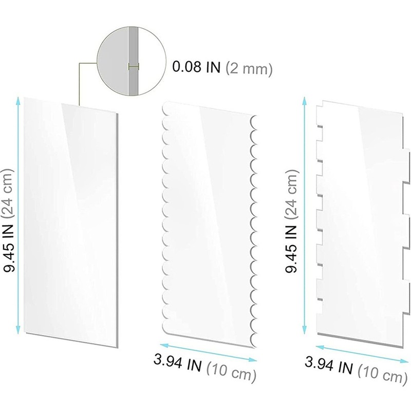 Cake Scraper 24x10x0.2cm 6 Different Shapes 6pcs/set Cake Edge Smoother gallery