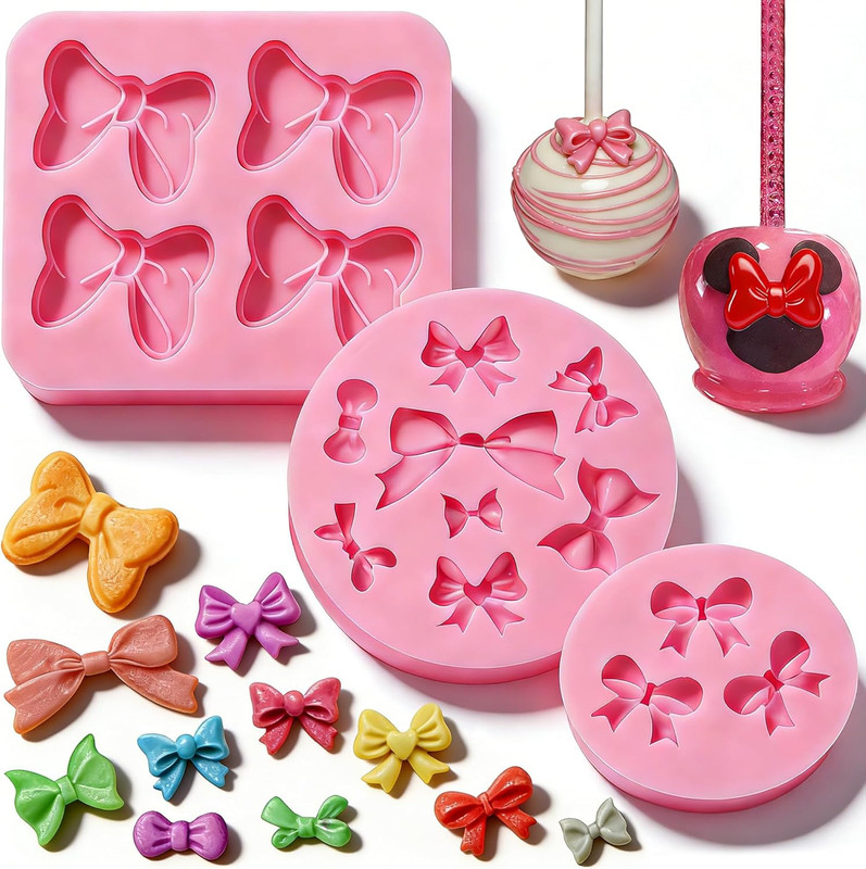 Bow Silicone Mold, 3 Pack Mini Bows Fondant Molds Bowknot Candy Chocolate Mold gallery