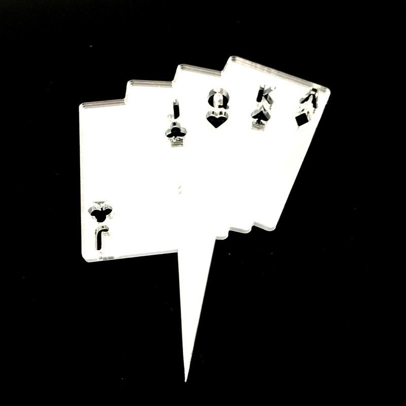 Poker Cards Cake & Cupcake Toppers, Many Colours & Sizes, Plane or Engraved