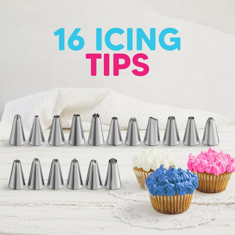 Piping Bags And Tips Set, 11.8 Inch 100 Anti Burst Piping Bags, 124 Pcs Cake gallery