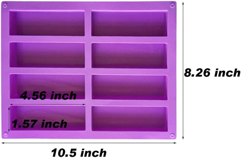Palksky (2 Pcs) 8 Cavity Rectangle Granola Bar Silicone Mold/Nutrition/Cereal gallery