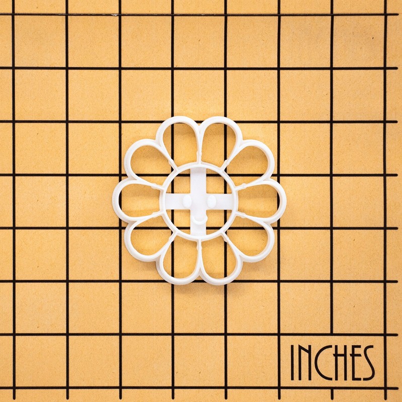 Happy Daisy Flower cookie cutter - smiling face floral baby shower garden party gallery