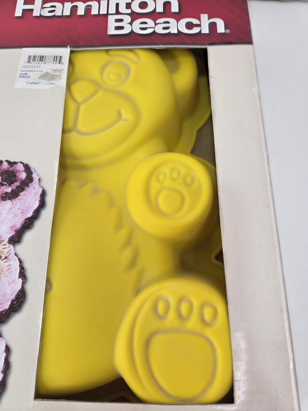 Hamilton Beach Professional Teddy Bear Cake Pan Mold- Yellow Silicone- gallery
