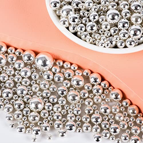Kasvan Pearl Sugar Sprinkles - Edible Candy Pearls 130g/4.58 Oz, Mix Silver gallery