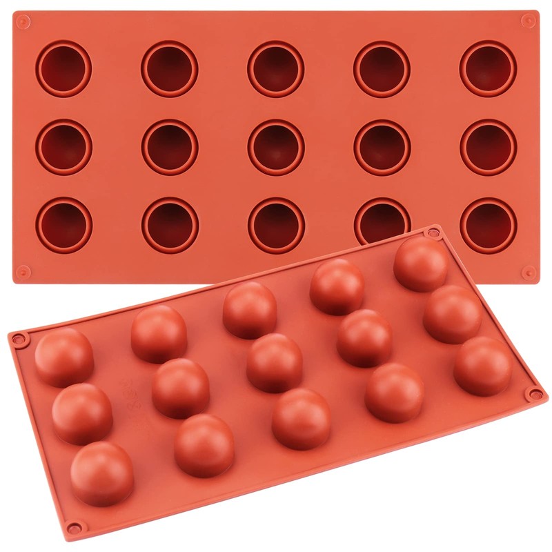 2 Pcs Silicone Molds for Chocolate Covered Cherries Making, 15-Cavity Candy B…