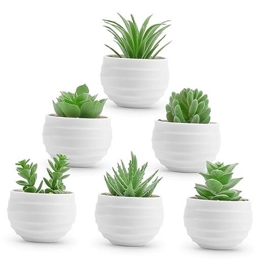 Pack Fake Plants Small Realistic Succulents Plants Artificial for Home Room 6