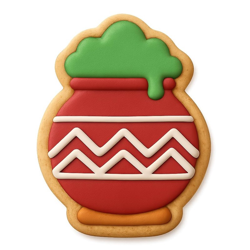 Simple Pongal Pot Cookie Cutter & Stamp, Fondant & Clay - 4x3 gallery