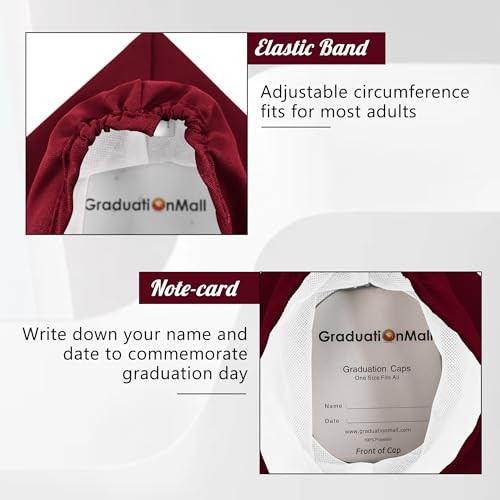 Matte Graduation Cap with 2025 Tassel for High School & One Size Maroon gallery