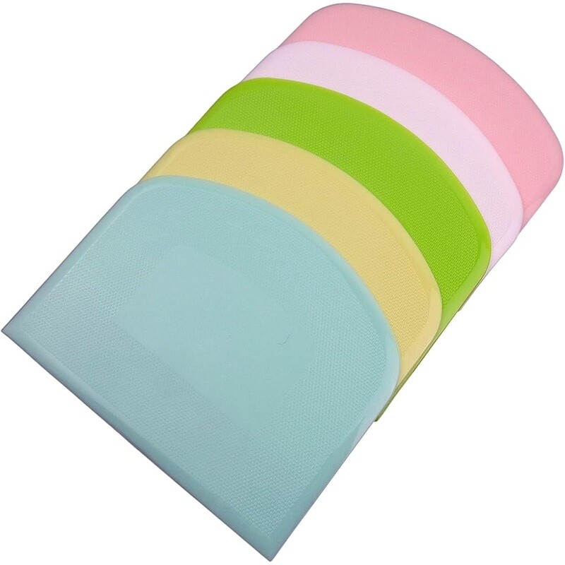 5-Pack Food-safe Plastic Dough Scrapers Flexible Bench Cutters Baking Cooking US gallery