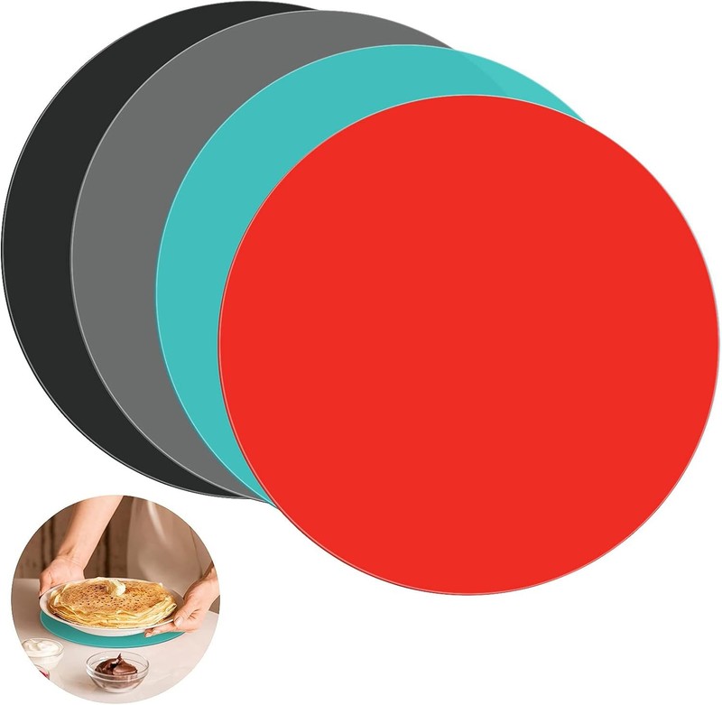 4 Pack 12 Inch Silicone Microwave Mat, Round Non-Stick Heat Resistant Baking Mat