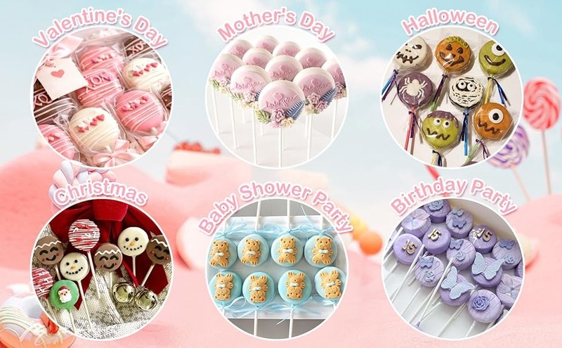 Round Cake Pop Mold Set with 50PCS Sticks Bags Ties,1.75 Inch Cake Pop Cutter gallery