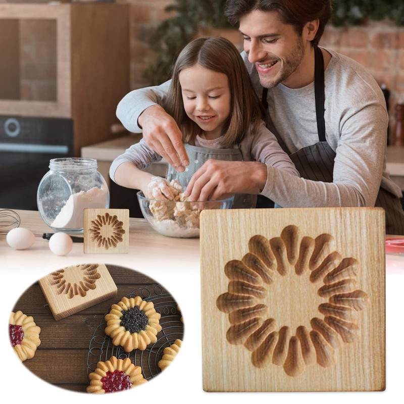 Wooden Cookie Biscuit Mold, 3D Baking Mold, Embossing Craft Decorating Baking... gallery