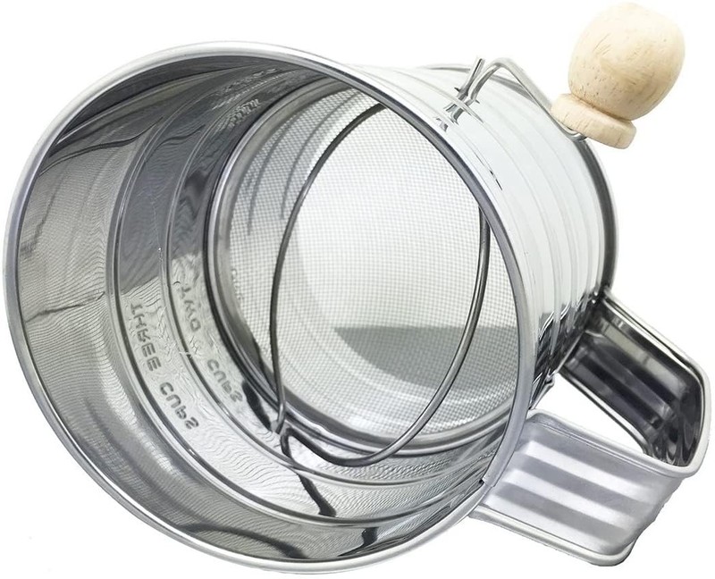 Zemensha Stainless Steel 3 Cups Flour Sifter 14.5 * 10.5 * 14.7 Cm, Silver gallery