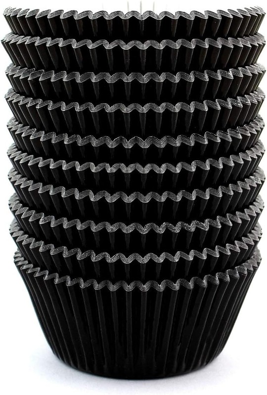 Elegant Black Foil Cupcake Liners - 200 Count for Stylish Baking & Celebrations gallery