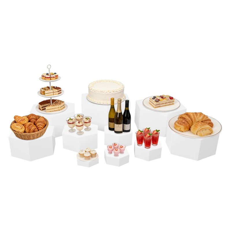 10 PCs Buffet Risers Hexagonal Catering Dessert Table Risers For Party & Wedding gallery