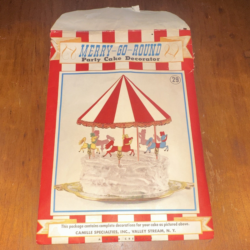 VTG Merry-Go-Round Party Cake Decorator Set #29 Multicolor Reusable Cake Topper