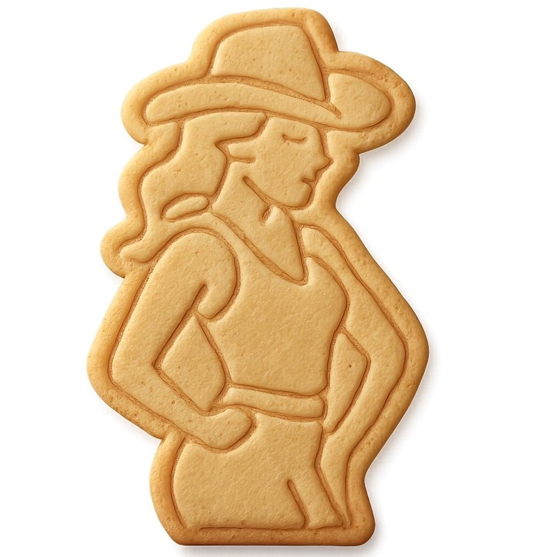 Neon Lights Cowgirl Cookie Cutter & Stamp, Fondant & Clay – 4×2.4