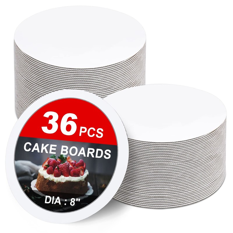 36-Packs Cake Boards 8 inch round, Cake Boards White Cake Board Rounds, White…