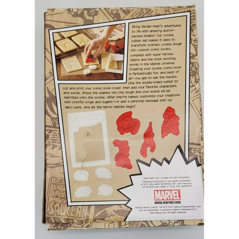 Marvel Comics Spider-Man Cookie Cutter Set Williams Sonoma Collectible gallery