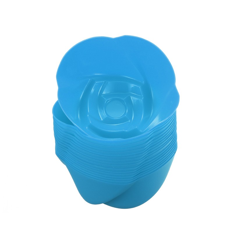 18pcs Reusable Muffins Cups Silicone Cupcake Liners Baking Cup Blue Flower