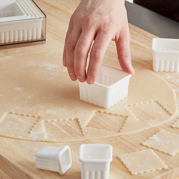 Ateco 5703 Fluted Edge Square Cutter Set in Graduated Sizes, Durable, FoodSaf... gallery