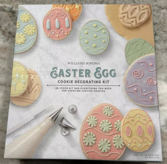 26 Piece Set Williams Sonoma Easter Egg Cookie Cutter Decorating Kit NEW