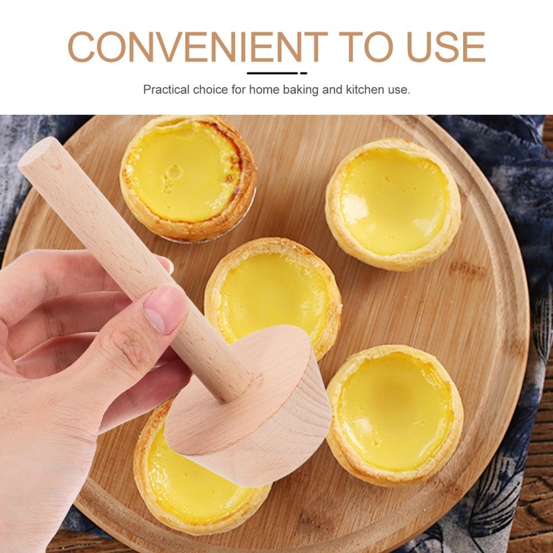 Egg Tart Mold Beech Wood Pie Preparation 1Pack 5.62X2.44X1.69in gallery
