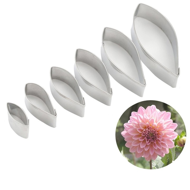KALAIEN 6pcs/set Dahlia Sugar Flower Cutter Set Fondant Cake Sugarcraft Decor... gallery