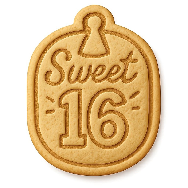 Classic Sweet 16 Cookie Cutter & Stamp, Fondant & Clay – 3.1×4″