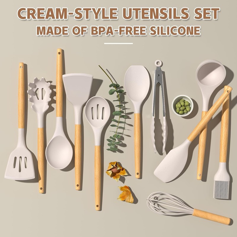 Umite Chef Kitchen Cooking Utensils Set, 33 pcs Non-Stick Silicone Cooking Ki... gallery