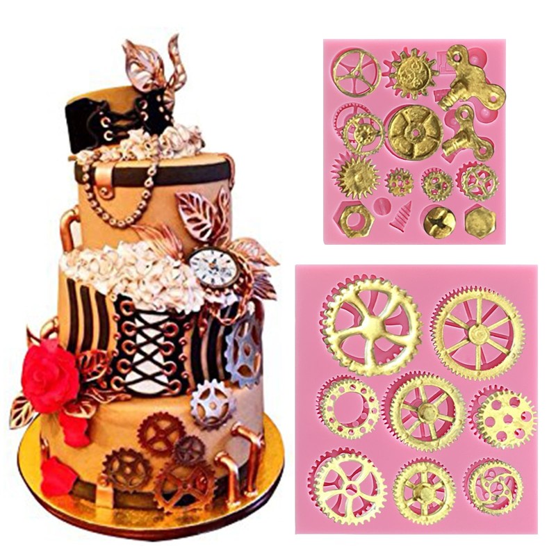 Steampunk Style Clock Wheel Cogs Gears Candy Silicone Mold for Sugarcraft, Ca... gallery