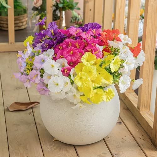 Artificial Flowers for Outdoors, 12 Bundles UV Resistant Faux Silk Morning gallery