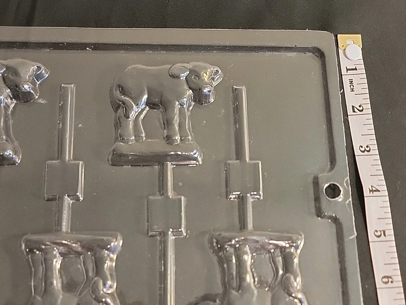 Cow Calf Barnyard Animal 4H Lollipop Chocolate Candy Mold gallery