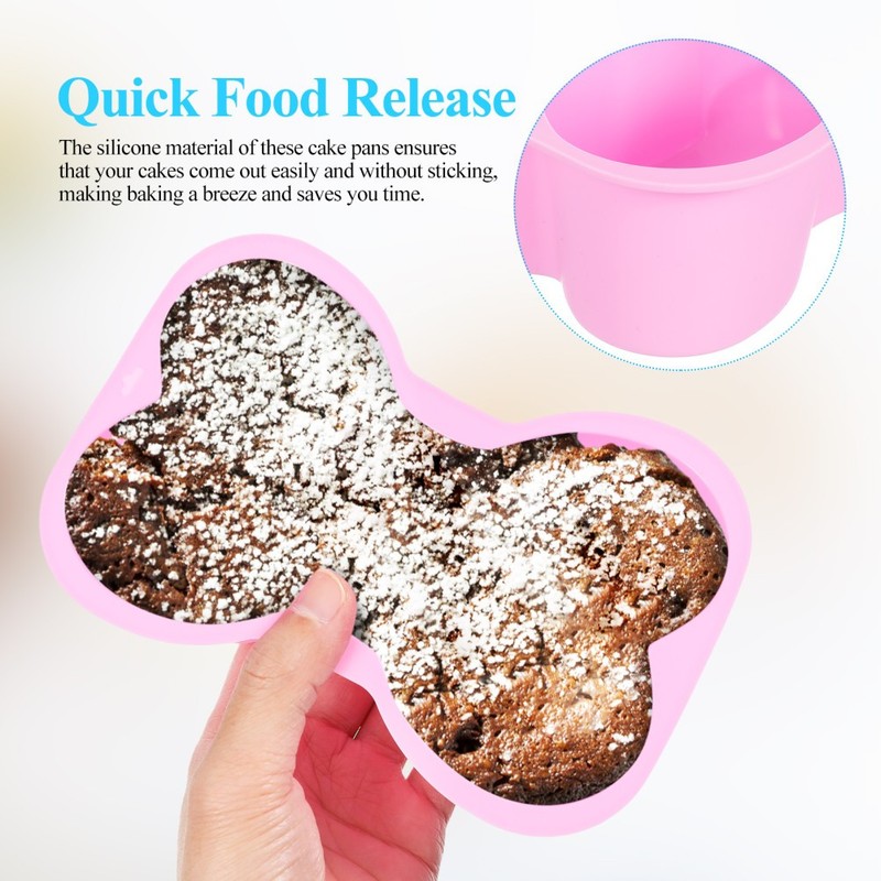 2Pcs Silicone Dog Cake Mold Bone Shape for Kitchen Use with Flexible Baking Pans gallery