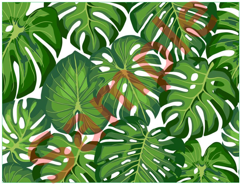 Tropical leaves Palm tree frosting sheet cake strips for sides Palm tree cake