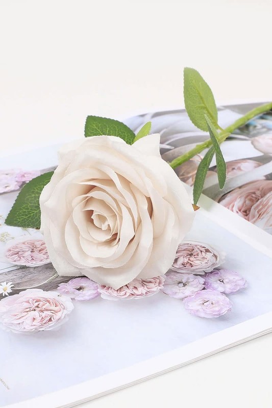 Lvefit Artificial Rose Flower Nude Flowers Nude Roses Silk Flowers 12 Pcs Long gallery