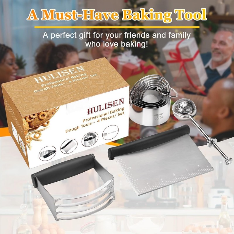 4 Pc Stainless Steel Biscuit Cutter Set with Ergonomic Grip - Gift Ready gallery