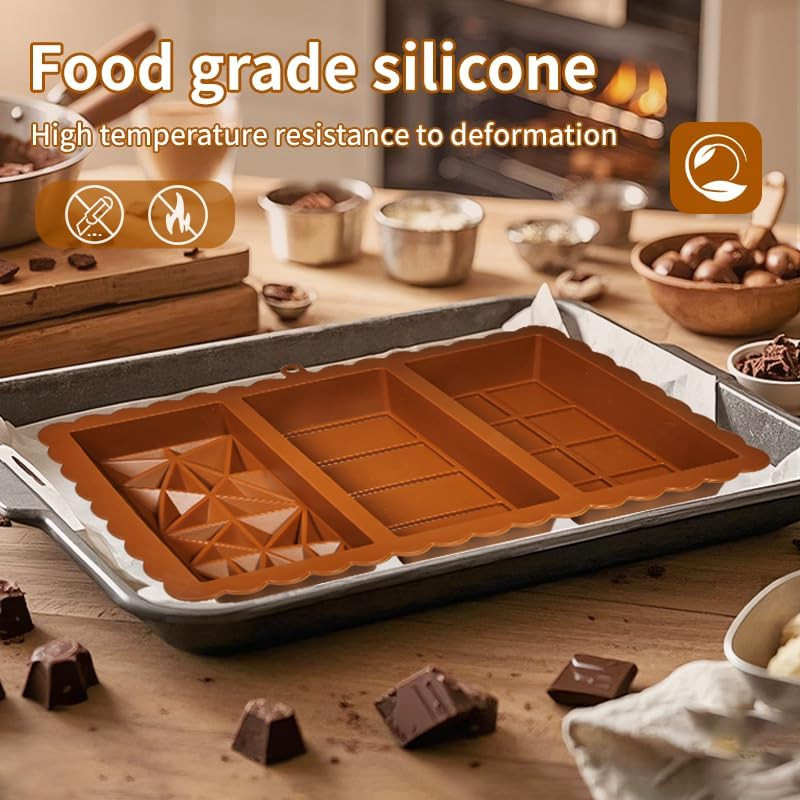 Chocolate Bar Mold - Food Grade Silicone Chocolate Molds, Non-Stick & Easy to Re gallery