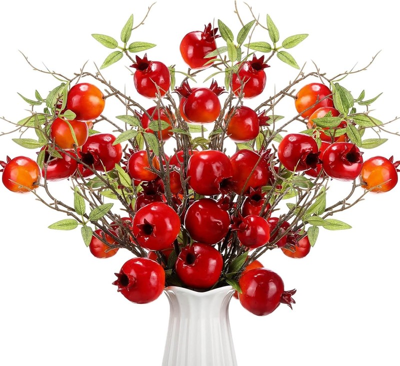 10 Pcs 21.65” Artificial Pomegranate es Tall Faux