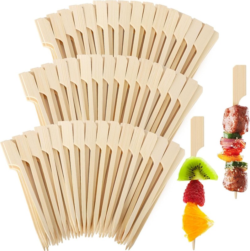 200 Cocktail Picks, 3.5 IN Small Bamboo Skewers for Appetizers, Cupcake Topper
