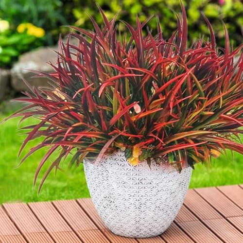 12 Bundles Fake Fall Outdoor Plants Artificial Grass Fall Stems Faux Red gallery
