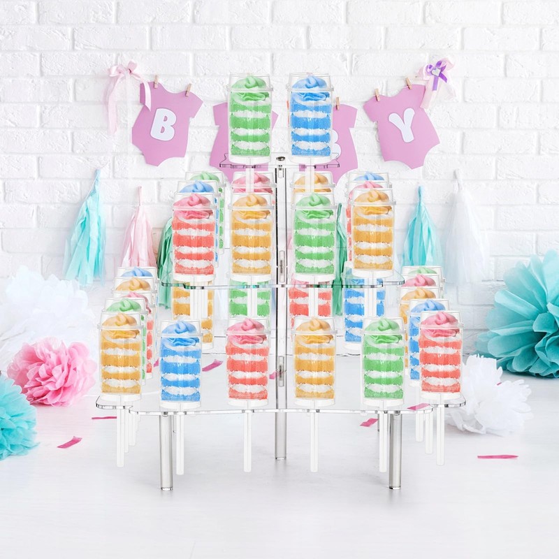 TOPZEA 32 Pack Push Cake Pop Containers & 32 Holes Acrylic Clear Cake Stand, ... gallery